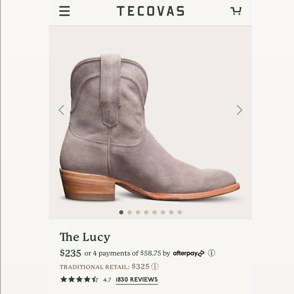 Tecovas Shoes - COPY - Tecovas Lucy 8.5 Gray Suede